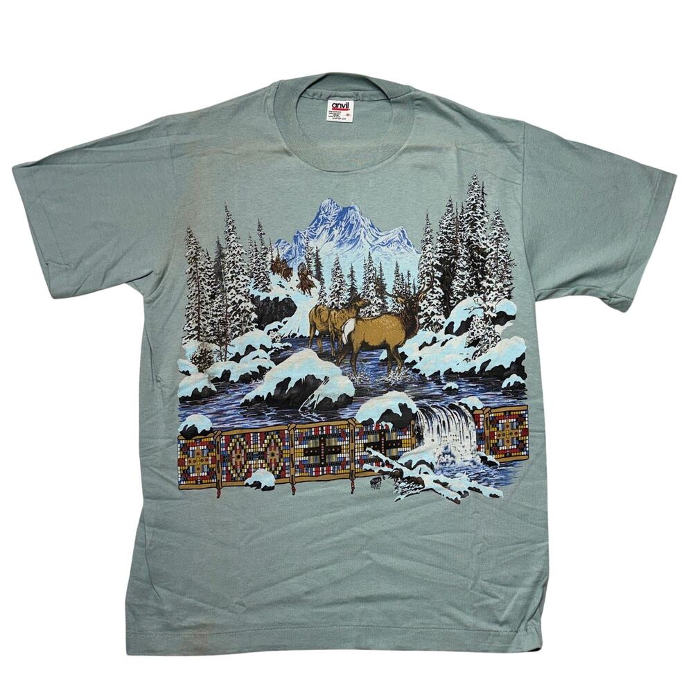 Vintage Deadstock Southwest Shirt Medium Blue Single Made USA 1994 Image West